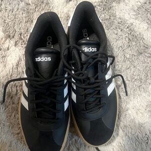 Adidas women Black and White Sneakers with Tan Sole